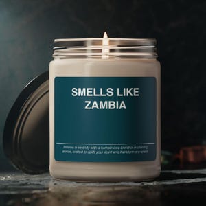 Sambia Kerze Geschenk riecht wie Sambia Reise Afrika Kerze Souvenir Duftkerze Sojawachs 9oz für Freund