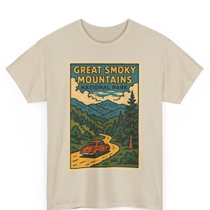 Great Smoky Mountains Comic T Shirt Unisex Retro Style | Vintage National Park Graphic Tee | Bold Nature Shirt | Gift for Him Her Hiker Soul