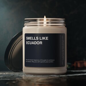 Ecuador Candle Gift Smells Like Ecuador Candle Souvenir Scented Soy Wax Candle Jar 9oz For Friend