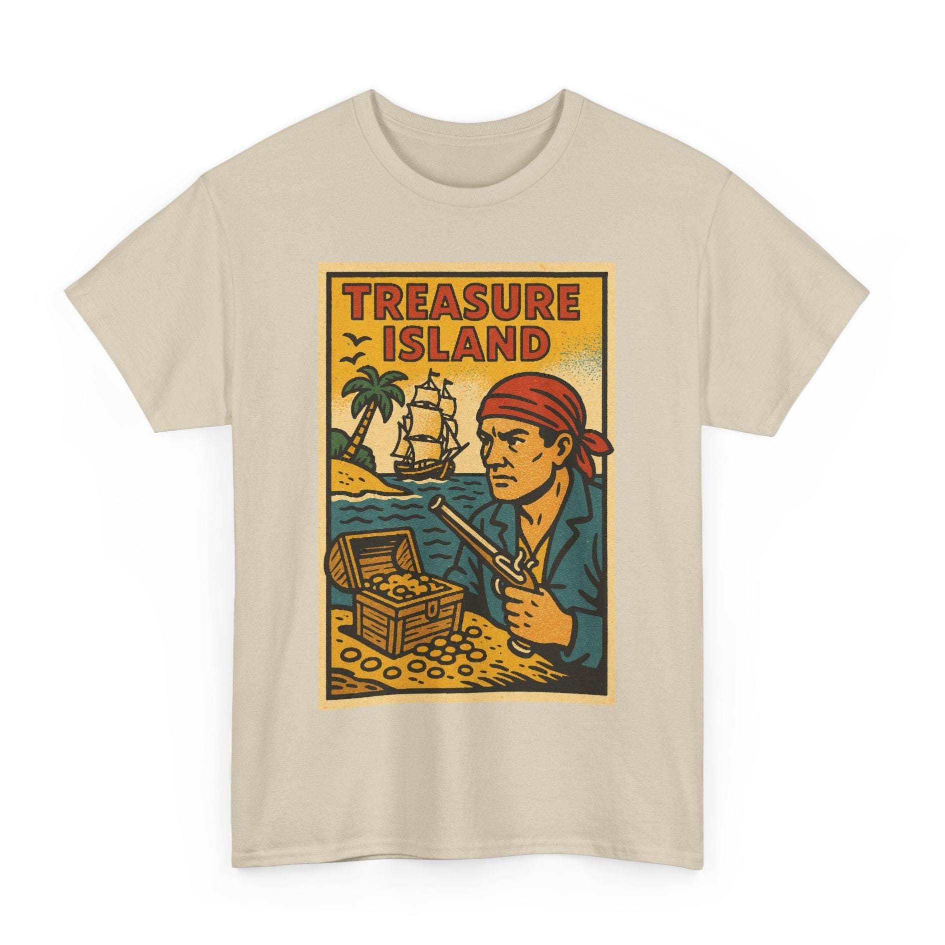 TREASURE　Tシャツ　本国　Mサイズ Treasure Island Comic T-shirt: Retro Pirate Graphic Tee - Etsy