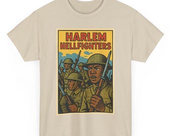 Maglietta Harlem Hellfighters: maglietta in stile fumetto retrò con eroe della prima guerra mondiale