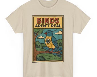 Camiseta "Los pájaros no son reales": Sátira cómica retro - Meme conspirativo