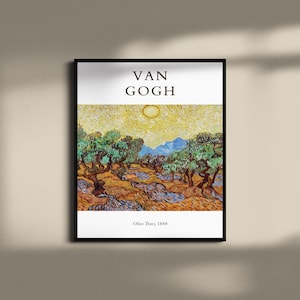 Van Gogh Poster - Olive Trees, 1889 | Van Gogh Wall Art | Van Gogh Print | Post-Impressionist Art Exhibition Poster | Digital Art Prints