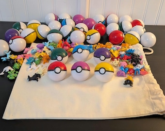 Pokemon Easter egg hunt!  50 count plastic balls with minfigures