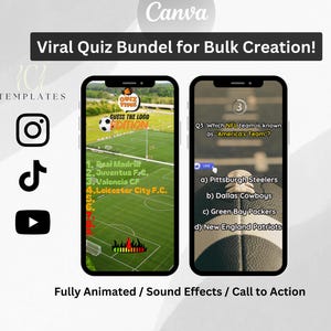 Canva Video Template, Youtube Shorts Template, TikTok Quiz, Youtube Shorts, Faceless, Make Money Online 2024, Viral Content Creator