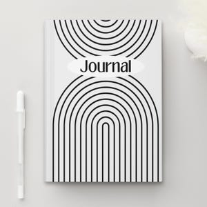 Cuaderno de tapa dura retro personalizado, diario portátil con páginas rayadas y papel desprendible para escritura diaria, afirmaciones y autocuidado.