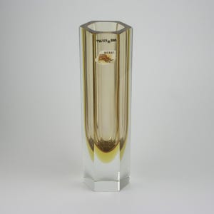 1960&#39;s Murano Sommerso Faceted Glass Vase by Flavio Poly , Mid Century Modern Italian Art Glass