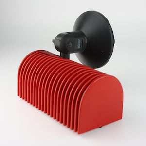 Vintage 80s Alta Lite Red Metal Wall Sconce: Mid-Century Modern Industrial Light
