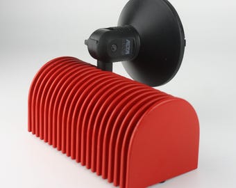 Applique da parete vintage in metallo rosso Alta Lite anni '80: luce industriale moderna di metà secolo