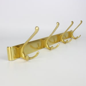 60s Aluminum Coat Rack, Four Hook Coat Hanger, Solid Aluminum Coat Hanger, Hat Rack, Towel Rack.