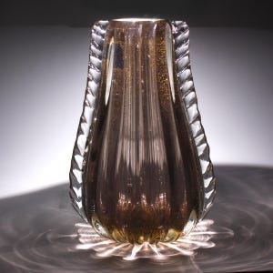 Rare Large Murano Glass Vase , Unique Sculptural Vase, Italian Glass Art