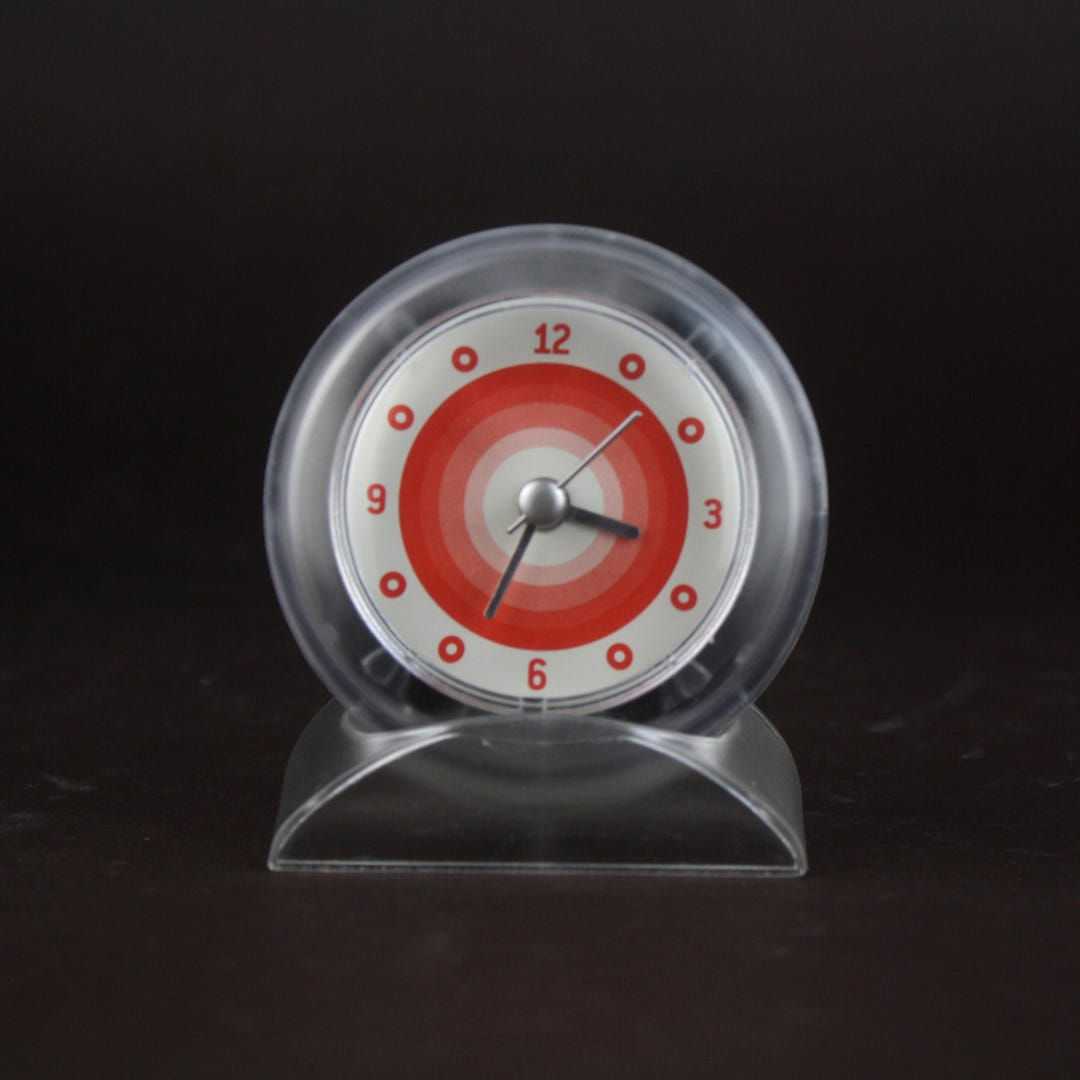 Vintage 90s Red Target Desk Clock | Minimalist Retro Decor - Etsy