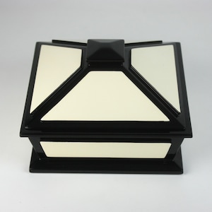 Black & White Lacquer Box – Handmade Luxury Decorative Box – Modern Geometric Art Deco Design