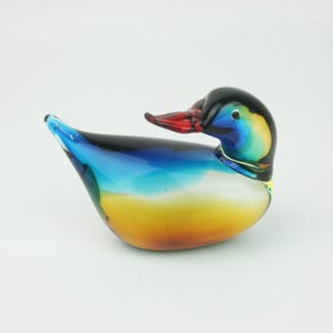 Vintage Murano Glass Duck Figurine – Multicolor Handblown Art Glass – Italian Collectible 15x10x6cm