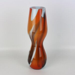 Vintage Marbled Florence Opal Art Glass Vase – Mid-Century Modern Decor