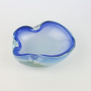 Murano Opaline Glass Ashtray, Vintage Mid Century, 1960&#39;s Italian Design