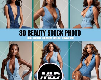 Lot Premium de 25 Photos Ultra Réalistes - Stock Photo - Perruque, Beauté, Flyers, Coiffure - Haute Qualité Pro - Usage Commercial, Canva