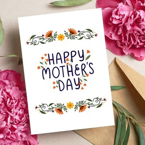 Tarjeta imprimible del Día de la Madre, tarjeta digital del Día de la Madre, tarjeta de regalo para mamá, tarjeta del Día de la Madre para imprimir, tarjeta digital floral del Día de la Madre