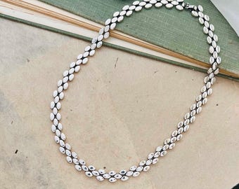 Sterling Silver Chunky Necklace Statement Silver Choker Necklace Luxury Gift For Her