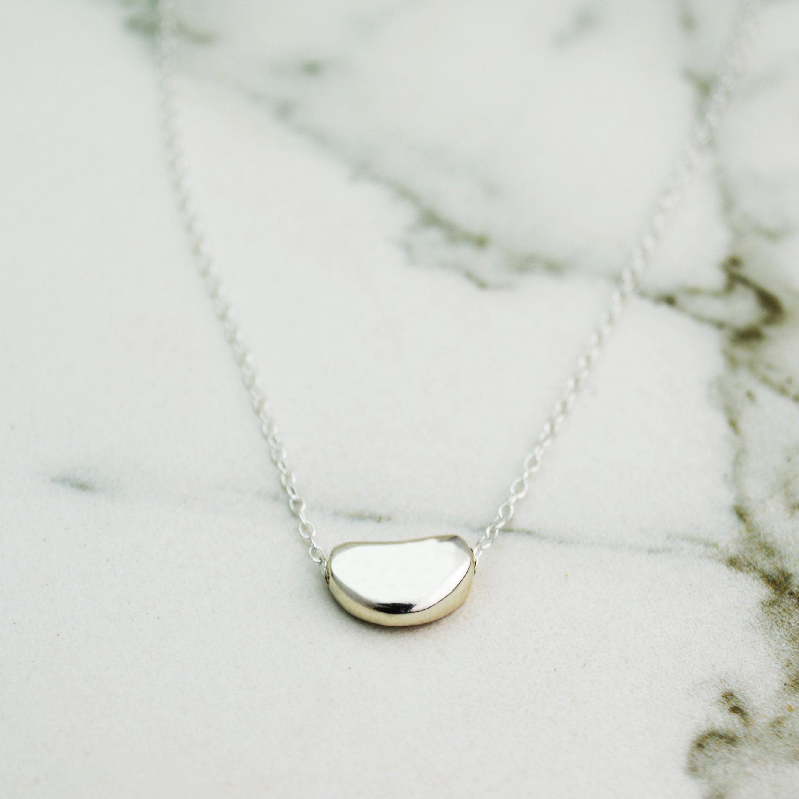 Silver Bean Necklace - Etsy