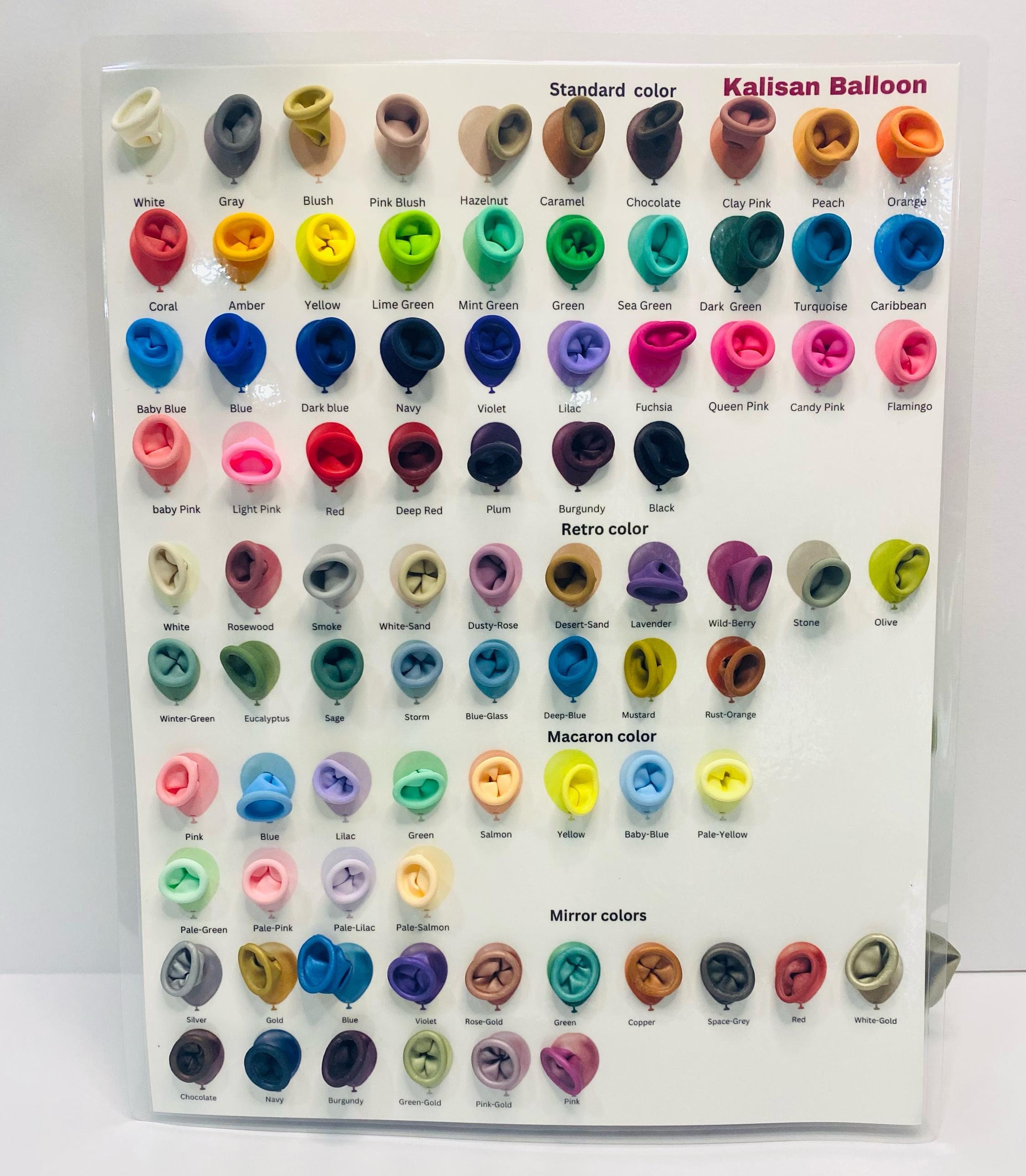Kalisan 5inch Latex Balloon Color Chart With Additional Set of