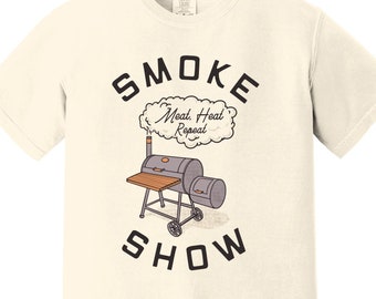Smoke Show T-shirt - Funny Grilling Tee, BBQ Enthusiast Shirt, Barbecue Accessory, Pitmaster Shirt, Gift for Dad, Fathers Day.