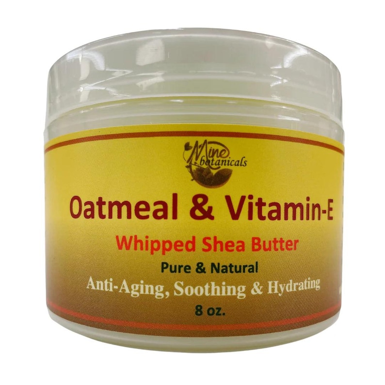 Oatmeal & Vitamin-E Whipped Shea Butter 8oz image 2