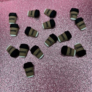 Coffee Cup Nail Charms | Assorted Color Kawaii 3D Nail Art Charms | Resin Dessert Charms for Press On Nails, Acrylics, and DIY Sets