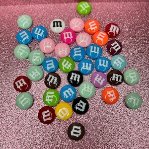 M&M Candy Nail Charms | Assorted Color Kawaii 3D Nail Art Charms | Resin Dessert Charms for Press On Nails, Acrylics, and DIY Sets