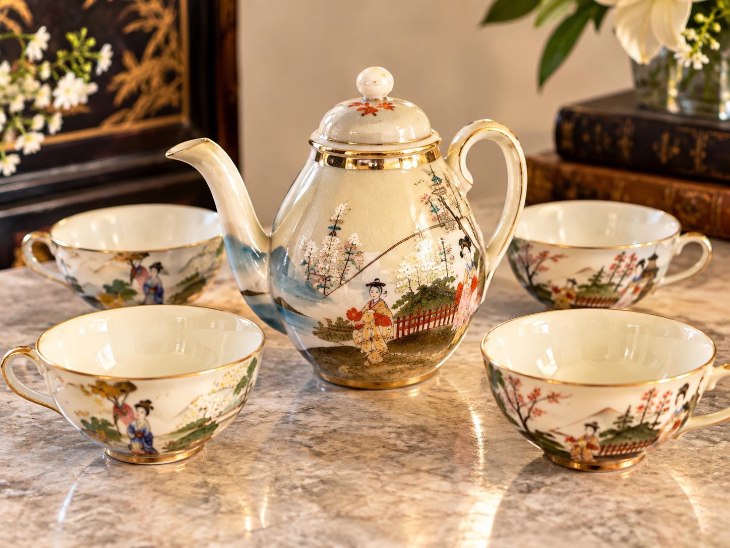 Eggshell Porcelain Japanese Tea Set - Etsy