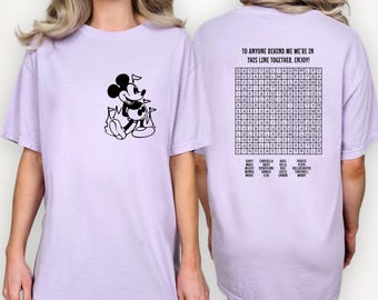 Comfort Colors® Funny Interactive Disney Shirt, Waiting In Line Puzzle Double Side Disney Shirt, Disney Dad Shirt, Disney Mom Shirt