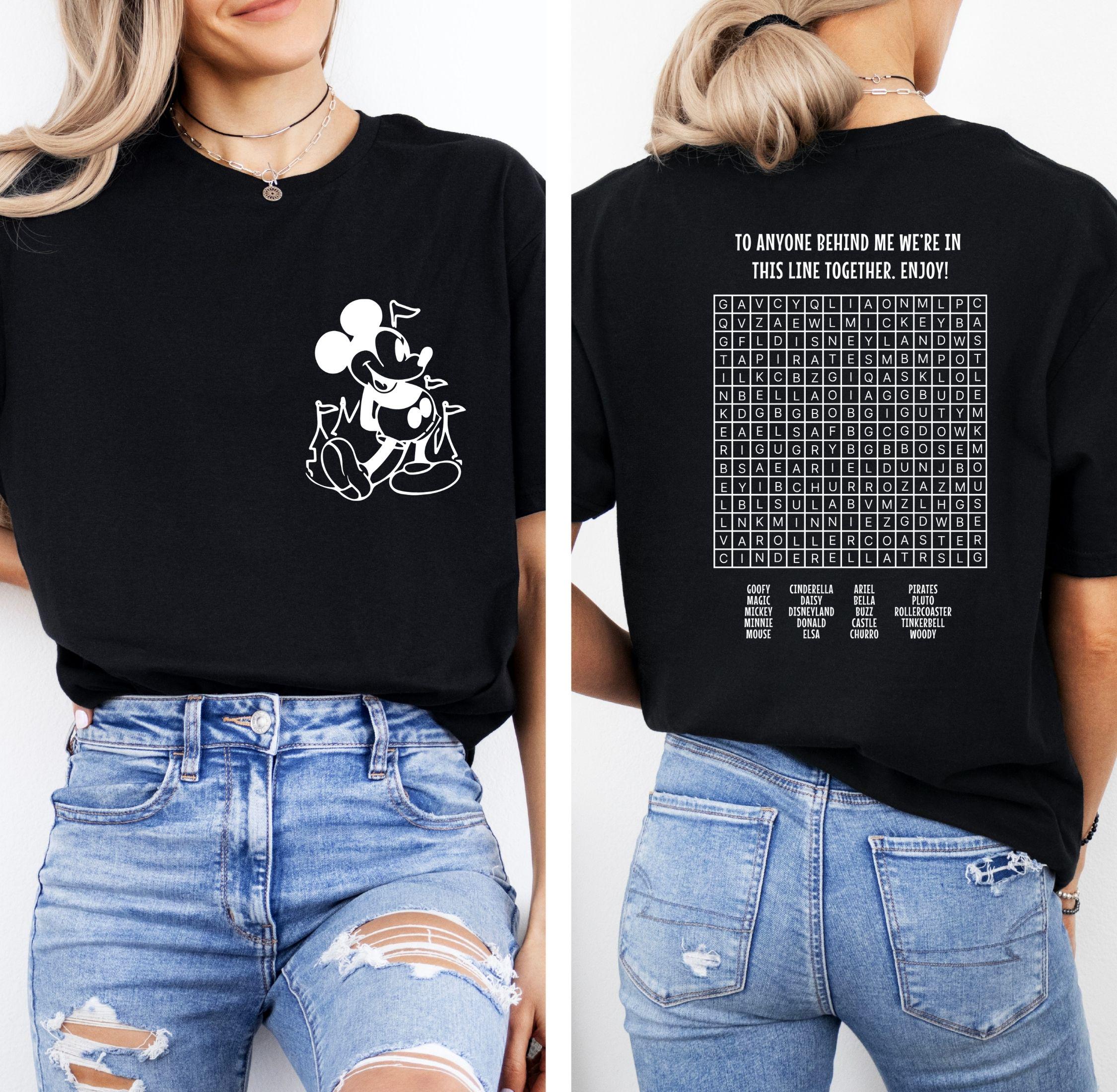 Funny Interactive Disney Shirt, Waiting In Line Puzzle Double Side Disney Shirt, Disney Dad Shirt, Disney Mom Shirt, Disneyworld Shirt