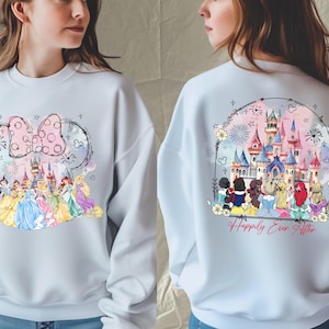 Disney Princess Sweatshirt, Watercolor Castle Princess Sweatshirt, Disney Castle, Colorful Disney World Princess, Disney Girls Sweatshirt
