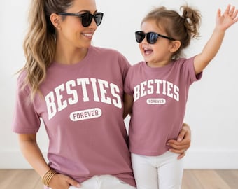 Besties Mommy and Me Matching Shirts or Sweatshirts, Toddler and Baby Girl First Mothers Day Outfit, Mom Daughter Shirts,