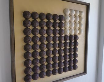 Golf Decor 3D Golf Wall Art – Plaster Wall Art Beige| 53 x 53 cm / 21 x 21 in | Handmade Unique Gift for Golf Lover