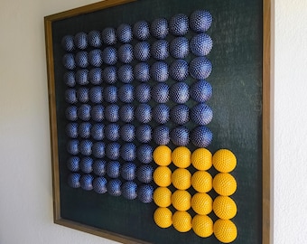 Golf Decor 3D Golf Wall Art – Plaster Wall Art Dark| 53 x 53 cm / 21 x 21 in | Handmade Unique Gift for Golf Lover