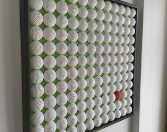 Golf Decor 3D Golf Wall Art – Plaster Wall Art Green Background| 53 x 53 cm / 21 x 21 in | Handmade Unique Gift for Golf Lover