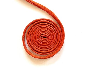 Japanese KOFU Silk Cord – Antique Kimono Fabric,Brick Orange (5mm, 1m)