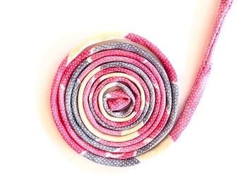 Japanese KOFU Silk Cord – Antique Kimono Fabric, Pink /Blue /Cream (5mm, 1m)
