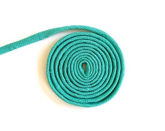 Japanese KOFU Silk Cord – Antique Kimono Fabric, Turquoise green (5mm, 1m)