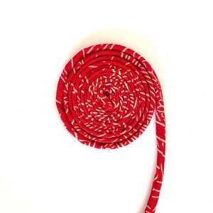 日本製 KOFU コード 5 mm - アンティーク着物で作られています、1 m、色は赤/ベージュ