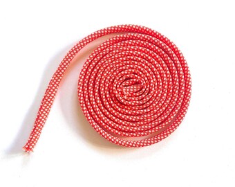Japanese KOFU Silk Cord – Edo-Komon, Antique Kimono Fabric, Orange 5mm
