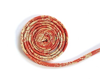 Japanese KOFU Silk Cord – Antique Kimono Fabric, Orange & Yellow (5mm, 1m)