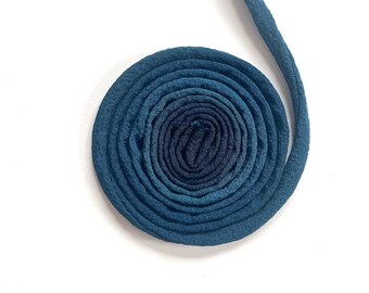 Japanese KOFU cord 5mm - made with antique Kimono, 1m , color Marine blue