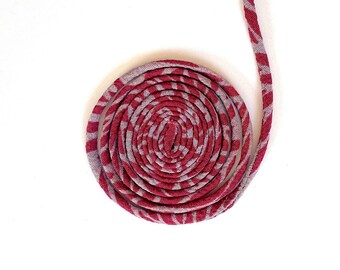 Japanese KOFU Silk Cord – Antique Kimono Fabric, Magenta & Light purple (5mm, 1m)