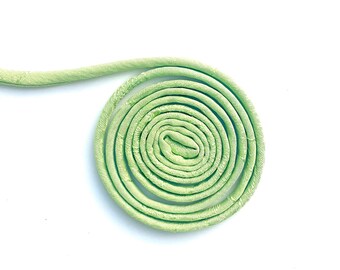 Japanese KOFU Silk Cord – Antique Kimono Fabric, Lime green (5mm, 1m)