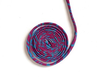 Japanese KOFU Silk Cord – Antique Kimono Fabric, Purple & Blue (3mm, 1m)
