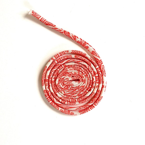 Corde japonaise KOFU 5 mm - fabriquée avec un kimono antique, 1 m, couleur blanc / orange