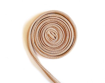 Japanese KOFU Silk Cord – Antique Kimono Fabric,Beige (5mm, 1m)