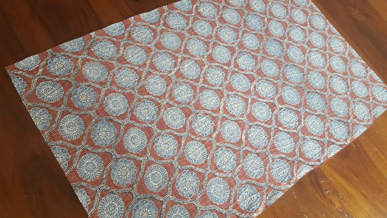 fabric from used Kimono 33cm 50cm Red Blue 13 KOFU Chirimen Floral prints X 19 58 Silk
